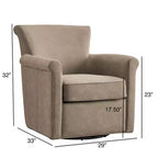 Fauteuil pivotant en similicuir – Fauteuil à dossier roulé avec base en métal, coussin amovible, chaise longue pour salon