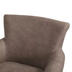 Fauteuil pivotant en similicuir – Fauteuil à dossier roulé avec base en métal, coussin amovible, chaise longue pour salon