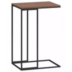 vidaXL Side Table Engineered Wood, Iron Medium Rollable