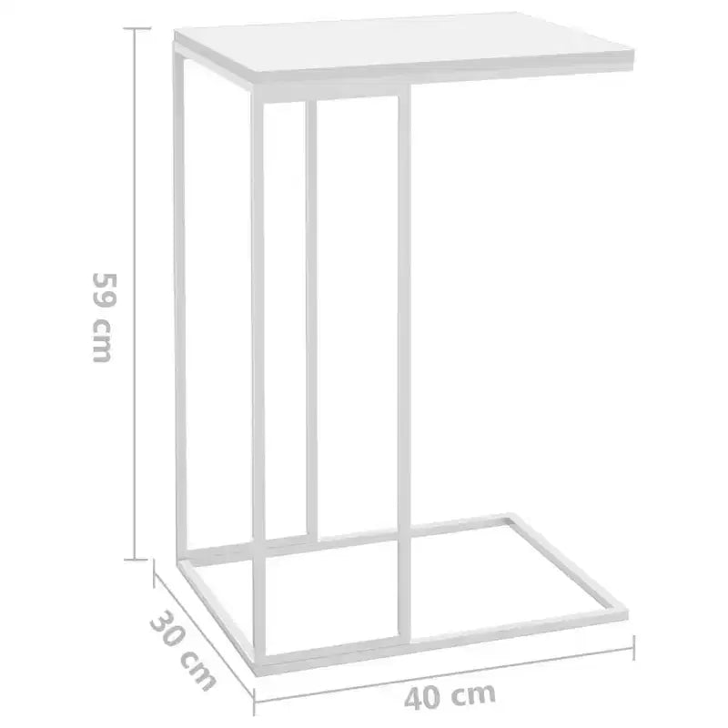 Side Table Engineered Wood, Iron Medium Rollable