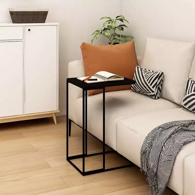 Side Table Engineered Wood, Iron Medium Rollable
