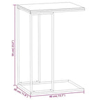 Table d'appoint Bois d'ingénierie, Fer Moyenne Roulable