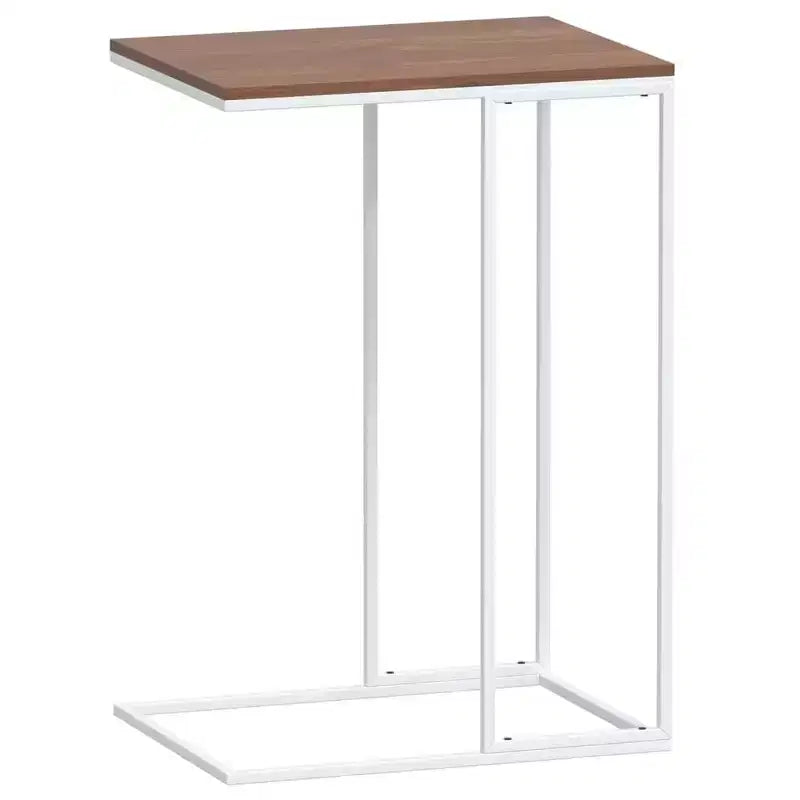 Side Table Engineered Wood, Iron Medium Rollable