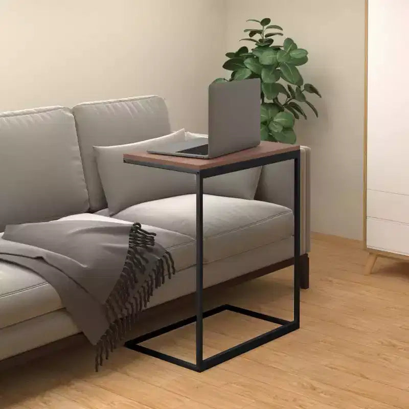 Side Table Engineered Wood, Iron Medium Rollable