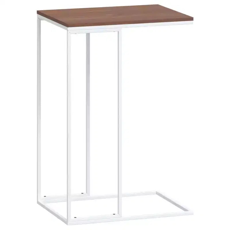Side Table Engineered Wood, Iron Medium Rollable