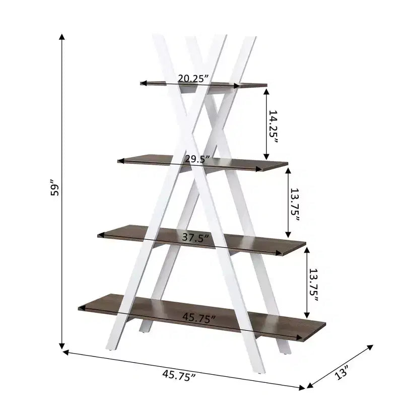 59" Oxford A Frame Bookshelf