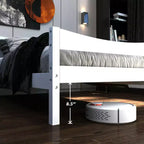 Cadre de lit plateforme simple avec tête de lit et support à lattes en bois