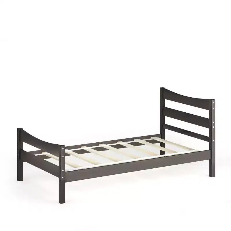 Twin Size Platform Bed Frame Foundation with Headboard & Wood Slat Support